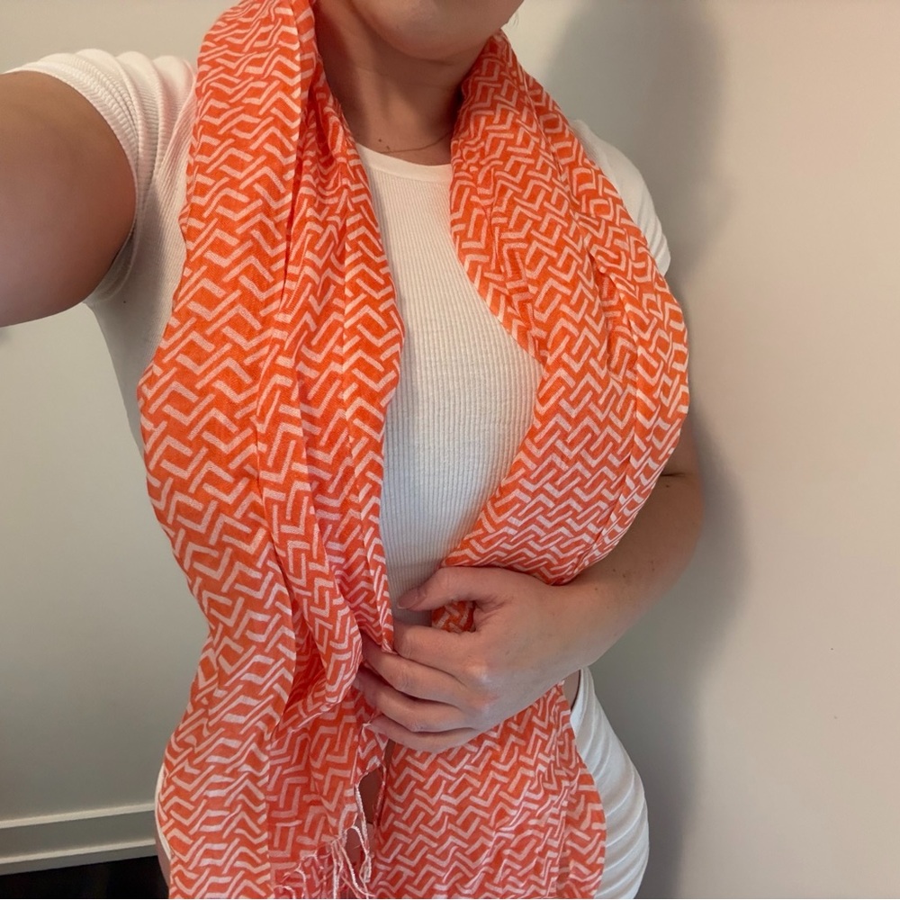 Orange Patterned Scarf